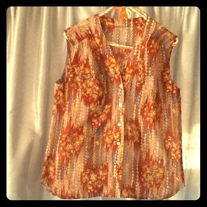 Vintage floral print blouse - handmade